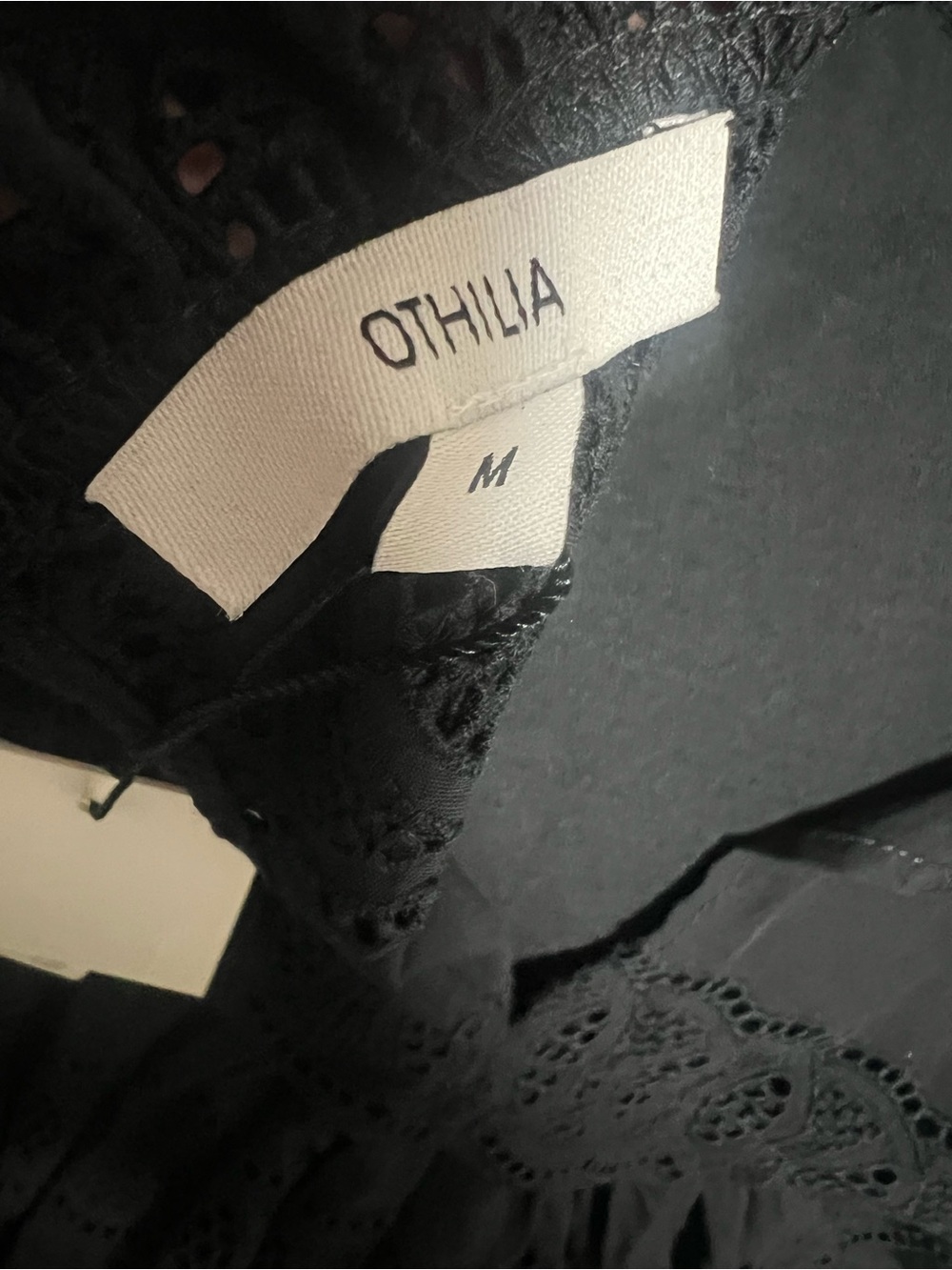 Anthropologie Othilia Idina Eyelet Top Black Size M NWT - Picture 11 of 11